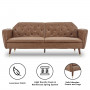 Sarantino Faux Leather Sofa Bed Couch Furniture Lounge Seat Brown thumbnail 2