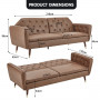 Sarantino Faux Leather Sofa Bed Couch Furniture Lounge Seat Brown thumbnail 9