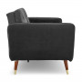 Sarantino Faux Velvet Sofa Bed Couch Lounge Suite Futon Black thumbnail 5