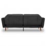 Sarantino Faux Velvet Sofa Bed Couch Lounge Suite Futon Black thumbnail 6