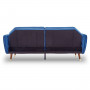 Sarantino Faux Velvet Sofa Bed Couch Furniture Lounge Suite Futon Blue thumbnail 6