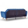 Sarantino Faux Velvet Sofa Bed Couch Furniture Lounge Suite Futon Blue thumbnail 7