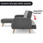 Sarantino 3-Seater Wood Corner Sofa Bed Lounge Chaise Couch Dark Grey thumbnail 3