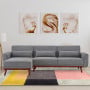 Sarantino Faux Velvet Sofa Bed Couch Lounge Chaise Cushions L.Grey thumbnail 2