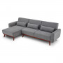 Sarantino Faux Velvet Sofa Bed Couch Lounge Chaise Cushions L.Grey thumbnail 3