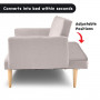 Sarantino 3 Seater Modular Linen Fabric Sofa Bed Couch Armrest Beige thumbnail 3