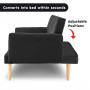 Sarantino 3 Seater Modular Linen Fabric Sofa Bed Couch Armrest Black thumbnail 3