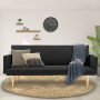 Sarantino 3 Seater Modular Linen Fabric Sofa Bed Couch Armrest Black thumbnail 12