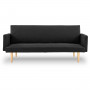 Sarantino 3 Seater Modular Linen Fabric Sofa Bed Couch Armrest Black thumbnail 1
