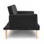 Sarantino 3 Seater Modular Linen Fabric Sofa Bed Couch Armrest Black thumbnail 5