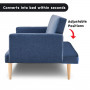 Sarantino 3 Seater Modular Linen Fabric Sofa Bed Couch Armrest Blue thumbnail 3