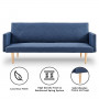 Sarantino 3 Seater Modular Linen Fabric Sofa Bed Couch Armrest Blue thumbnail 2