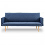 Sarantino 3 Seater Modular Linen Fabric Sofa Bed Couch Armrest Blue thumbnail 1