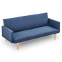 Sarantino 3 Seater Modular Linen Fabric Sofa Bed Couch Armrest Blue thumbnail 4
