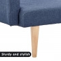 Sarantino 3 Seater Modular Linen Fabric Sofa Bed Couch Armrest Blue thumbnail 10