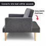 Sarantino 3 Seater Modular Linen Fabric Sofa Bed Couch Dark Grey thumbnail 3