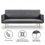 Sarantino 3 Seater Modular Linen Fabric Sofa Bed Couch Dark Grey thumbnail 2