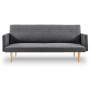 Sarantino 3 Seater Modular Linen Fabric Sofa Bed Couch Dark Grey thumbnail 1