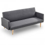 Sarantino 3 Seater Modular Linen Fabric Sofa Bed Couch Dark Grey thumbnail 4