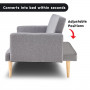 Sarantino 3 Seater Modular Linen Fabric Sofa Bed Couch Light Grey thumbnail 3