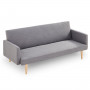 Sarantino 3 Seater Modular Linen Fabric Sofa Bed Couch Light Grey thumbnail 4
