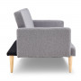 Sarantino 3 Seater Modular Linen Fabric Sofa Bed Couch Light Grey thumbnail 5