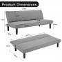 Sarantino 3 Seater M 2620 Modular Linen Sofa Bed Couch - Light Grey thumbnail 9