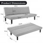 Sarantino 3 Seater Futon Modular Linen Sofa Bed Couch - Light Grey thumbnail 7