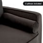 Sarantino 3 Seater Faux Velvet Sofa Bed Couch Furniture Lounge - Black thumbnail 10