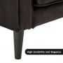 Sarantino 3 Seater Faux Velvet Sofa Bed Couch Furniture Lounge - Black thumbnail 11