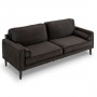 Sarantino 3 Seater Faux Velvet Sofa Bed Couch Furniture Lounge - Black thumbnail 2