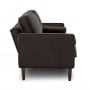 Sarantino 3 Seater Faux Velvet Sofa Bed Couch Furniture Lounge - Black thumbnail 3