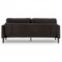Sarantino 3 Seater Faux Velvet Sofa Bed Couch Furniture Lounge - Black thumbnail 4