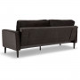 Sarantino 3 Seater Faux Velvet Sofa Bed Couch Furniture Lounge - Black thumbnail 5