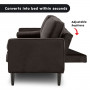 Sarantino 3 Seater Faux Velvet Sofa Bed Couch Furniture Lounge - Black thumbnail 7