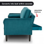 Sarantino Faux Velvet Sofa Bed Couch Furniture Lounge Suite Seat Blue thumbnail 9