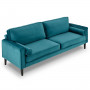 Sarantino Faux Velvet Sofa Bed Couch Furniture Lounge Suite Seat Blue thumbnail 2