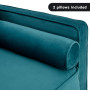 Sarantino Faux Velvet Sofa Bed Couch Furniture Lounge Suite Seat Blue thumbnail 7