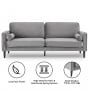 Sarantino Faux Velvet Sofa Bed Couch Furniture Lounge Suite Seat Grey thumbnail 10