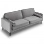 Sarantino Faux Velvet Sofa Bed Couch Furniture Lounge Suite Seat Grey thumbnail 2