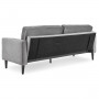 Sarantino Faux Velvet Sofa Bed Couch Furniture Lounge Suite Seat Grey thumbnail 5