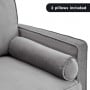 Sarantino Faux Velvet Sofa Bed Couch Furniture Lounge Suite Seat Grey thumbnail 7