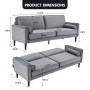 Sarantino Faux Velvet Sofa Bed Couch Furniture Lounge Suite Seat Grey thumbnail 12
