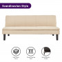 Sarantino 3 Seater Modular Faux Linen Fabric Sofa Bed Couch - Beige thumbnail 3
