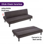 Sarantino 3 Seater Modular Faux Linen Fabric Sofa Bed Couch - Black thumbnail 3