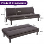 Sarantino 3 Seater Modular Faux Linen Fabric Sofa Bed Couch - Black thumbnail 11