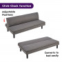 Sarantino 3 Seater Modular Faux Linen Fabric Sofa Bed Couch -Dark Grey thumbnail 3