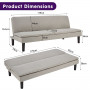 Sarantino 3 Seater Modular Faux Linen Fabric Sofa Bed Couch Light Grey thumbnail 11