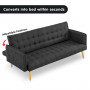 Sarantino 3 Seater Modular Linen Fabric Sofa Bed Couch - Black thumbnail 8