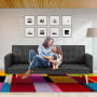 Sarantino 3 Seater Modular Linen Fabric Sofa Bed Couch - Black thumbnail 10